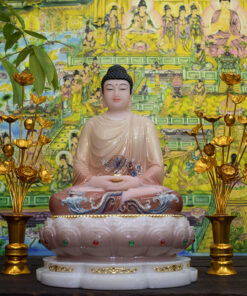 Thờ tượng Phật bổn sư thích ca bột đá với diện tượng đẹp