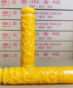 Đèn cầy khắc rồng hoa văn chi tiết